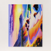 Californische Waterverf voor kustzonsondergang Legpuzzel (Verticaal)