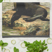  Californische Zee Lions door CE Swan Theedoek (Gevouwen)