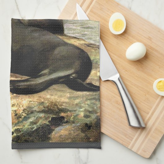  Californische Zee Lions door CE Swan Theedoek (Quarter Fold)