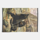  Californische Zee Lions door CE Swan Theedoek (Horizontaal)