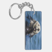 Californische Zee Otter Enhydra lutris) Sleutelhanger (Voorkant Links)