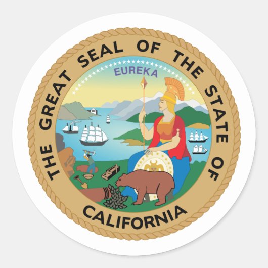 Californische zeehond, Californië Ronde Sticker (Voorkant)