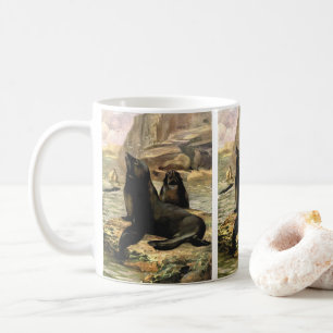 Californische zeeleeuwen door CE Swan, Vintage Die Koffiemok