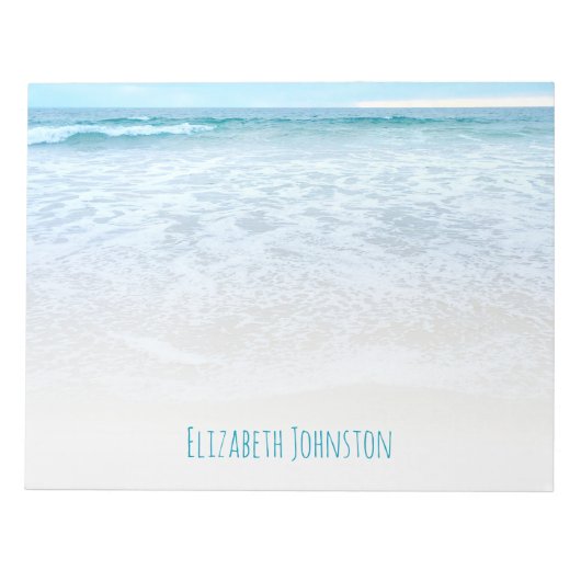 Californische zomergolven strandfoto aangepast notitieblok (Voorkant)