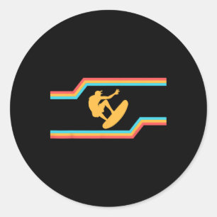 Californische zomervakantie, zonneschijn, surfsurf ronde sticker