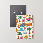 Californische Zonneschijn Button (Voorkant / Achterkant)