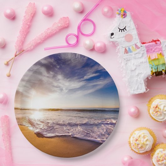 Californische zonsondergang...adembeneming papieren bordje (Feest)