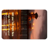 Californische zonsondergang - Huntington Beach Pie Magneet (Horizontaal)