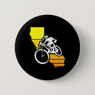 Californische zonsondergang mountainbiken ronde button 5,7 cm