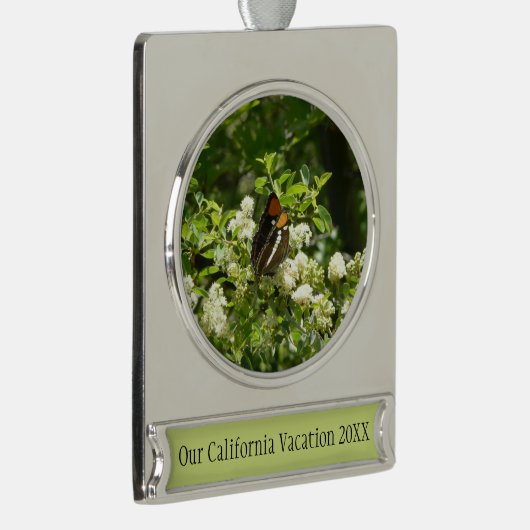 Californische zuster Butterfly in Yosemite Verzilverd Banner Ornament (Rechts)
