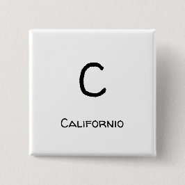 Californium - C Vierkante Button 5,1 Cm