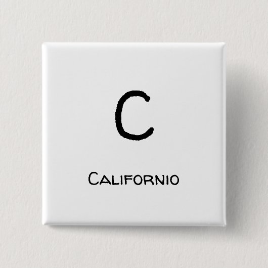 Californium - C Vierkante Button 5,1 Cm (Voorkant)