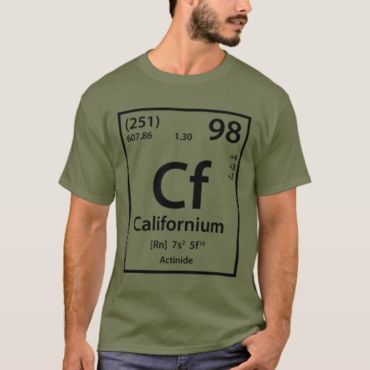 Californium Element (zwart) T-shirt (Voorkant)