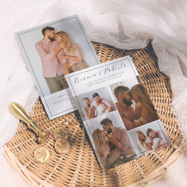 Caligrafía Elegante 5 Fotos Invitación de Boda Kaart