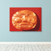 Calima funerary mask, van Restrepo, Kaukasus Canvas Afdruk (Insitu (Houten vloer))