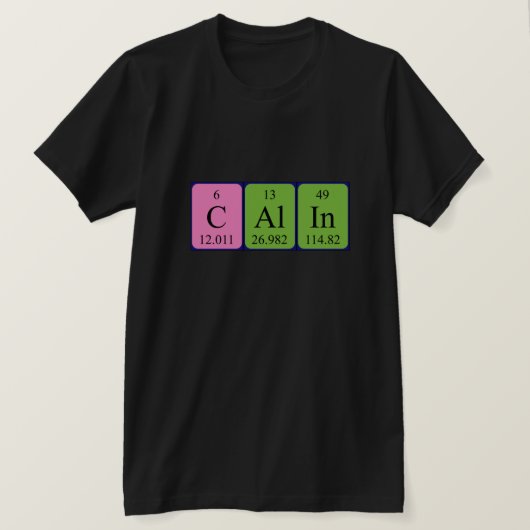 Calin periodiek lijstnaam shirt (Design voorkant)