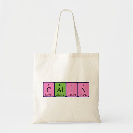 Calin periodieke lijstnaam canvas tas (Voorkant)