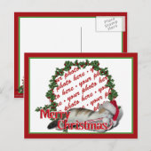 Cali's Lijst voor kerstmis in Calico Feestdagenkaart (Voorkant / Achterkant)