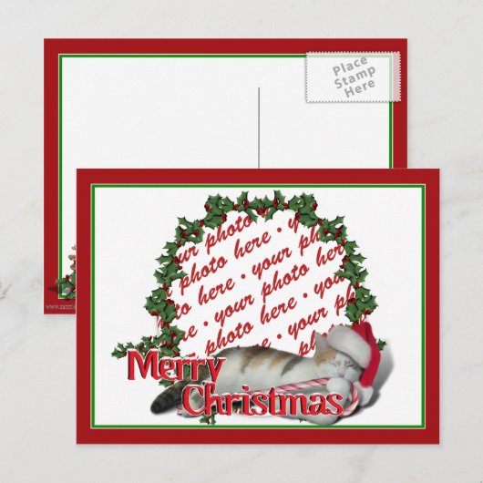 Cali's Lijst voor kerstmis in Calico Feestdagenkaart (Voorkant / Achterkant)