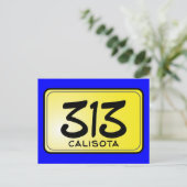 Calisota 313 LicentieBord Briefkaart (Staand voorkant)