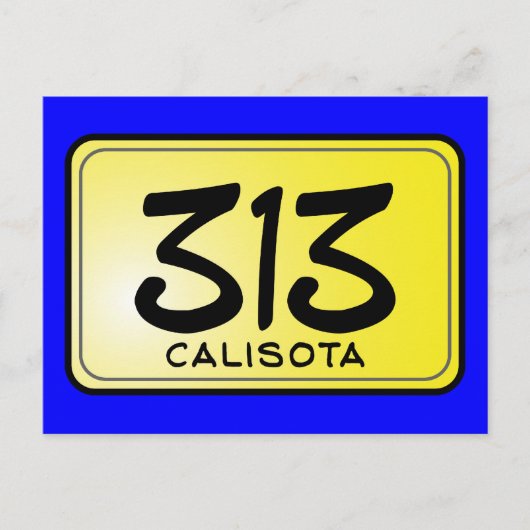 Calisota 313 LicentieBord Briefkaart (Voorkant)