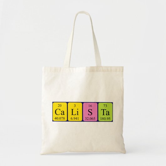 Calista periodieke lijstnaam canvas tas (Voorkant)