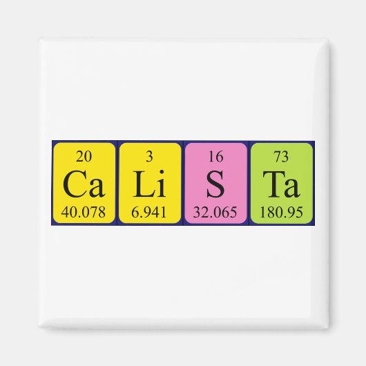 Calista periodieke lijstnaam magnet (Voorkant)