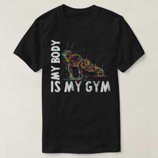 Calisthenics duwen lichaamsgewichttraining op t-shirt (Design voorkant)