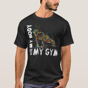 Calisthenics duwen lichaamsgewichttraining op t-shirt