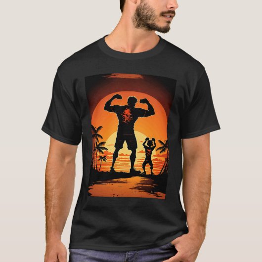 Calisthenics oefent vaders en zoon D T-shirt (Voorkant)