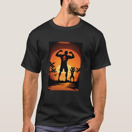 Calisthenics oefent vaders en zoon D T-shirt (Voorkant)