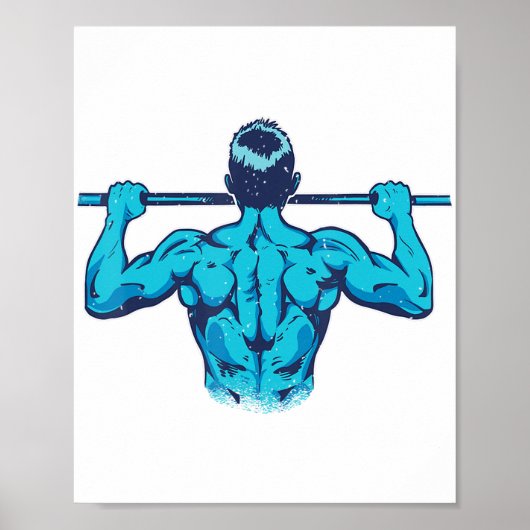 Calisthenics Pull-Up Workout Back Day Gym Poster (Voorkant)