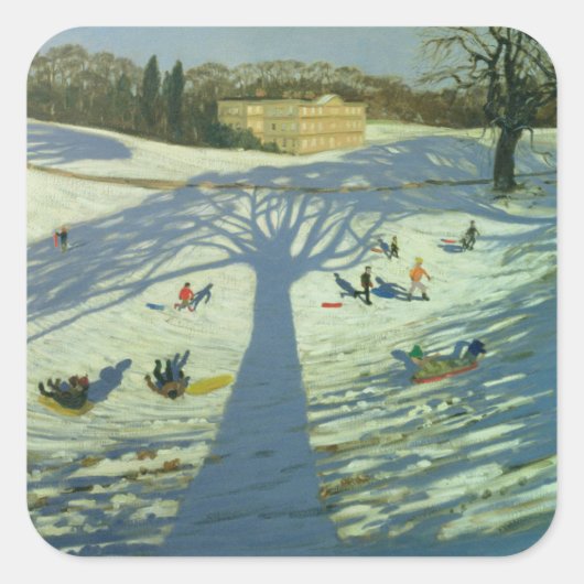 Calke Abbey House Winter 2002 Vierkante Sticker (Voorkant)