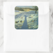 Calke Abbey House Winter 2002 Vierkante Sticker (Tas)