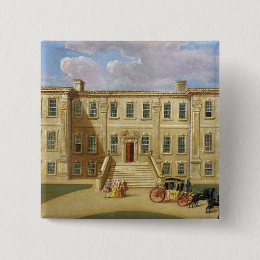 Calke Hall, Derbyshire, de Zetel van Sir Henry Har Vierkante Button 5,1 Cm (Voorkant)