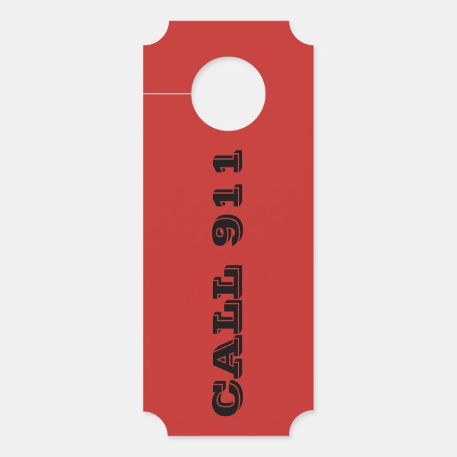 CALL 911 DOOR HANGERS van EZaZZleMan - REDT LEVENS (Voorkant)