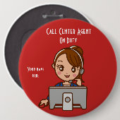 Call Center Agent 2 op dienst 6-inch Button rondom (Voorkant /achterkant)