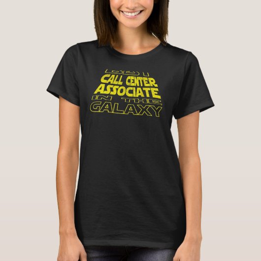 Call Center Associate Space Achterzijde Ontwerp T-shirt (Voorkant)