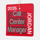 Call Center Manager Buitengewoon aangepast Keramisch Ornament (Links)