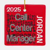 Call Center Manager Buitengewoon aangepast Keramisch Ornament (Achterkant)