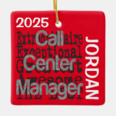 Call Center Manager Buitengewoon aangepast Keramisch Ornament (Voorkant)