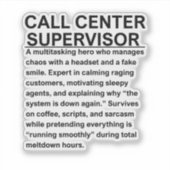 Call center supervisor sticker (Voorkant)