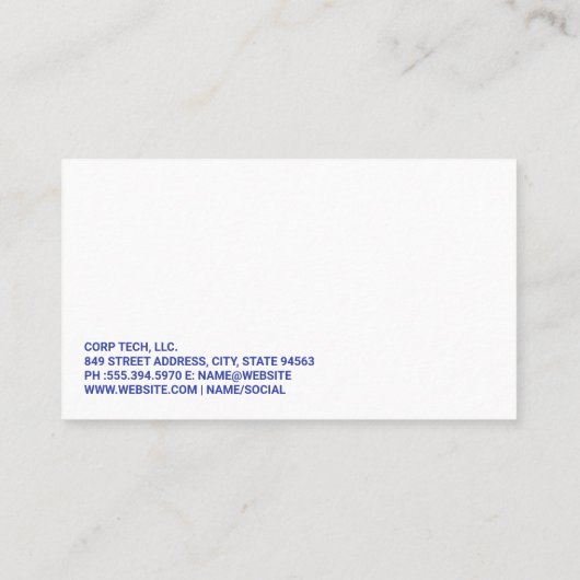 Call Center Worker Smiling | Head Set Logo Visitekaartje (Achterkant)