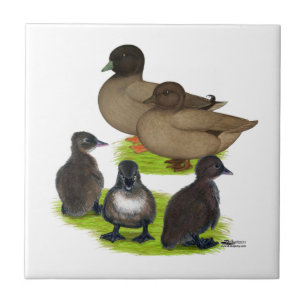 Call Duck Khaki Familie Tegeltje