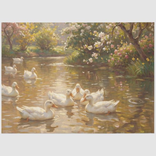 Call Ducks on the Pond Decoupage Tissuepapier (Voorkant)
