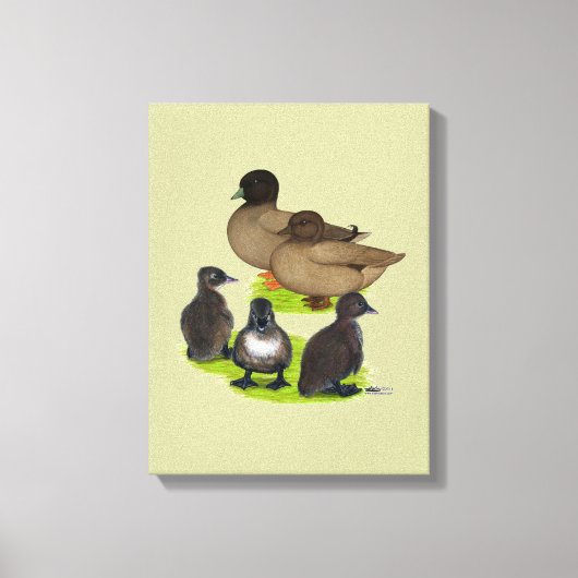 Call Eend Khaki Familie Canvas Afdruk (Voorkant)