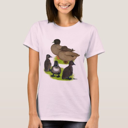 Call Eend Khaki Familie T-shirt (Voorkant)