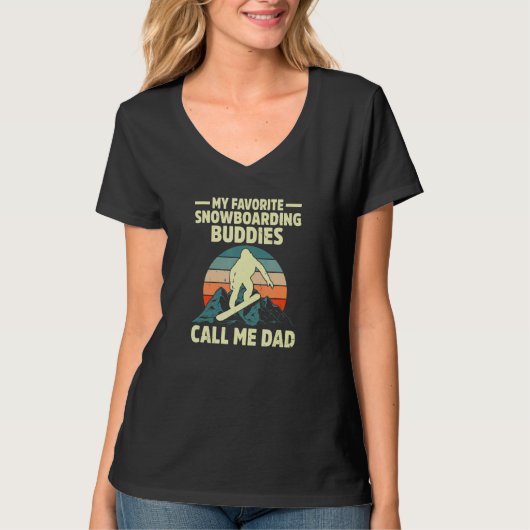 Call Me Dad Snowboard Snowboarder Wintersports T-shirt (Voorkant)