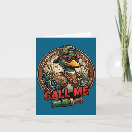 Call Me Duck Hunting Retro Valentine's Day Men Wom Kaart (Voorkant)