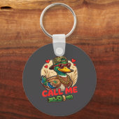 Call Me Duck Hunting Retro Valentine's Day Men Wom Sleutelhanger (Voorkant)